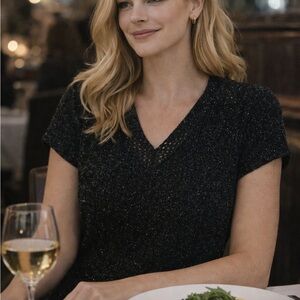 Elegant Black Sparkle Top